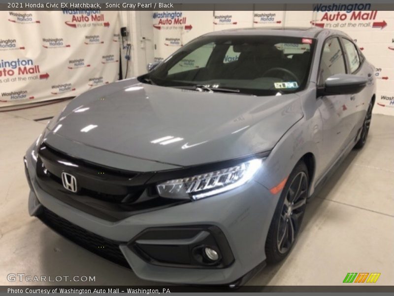 Sonic Gray Pearl / Black 2021 Honda Civic EX Hatchback
