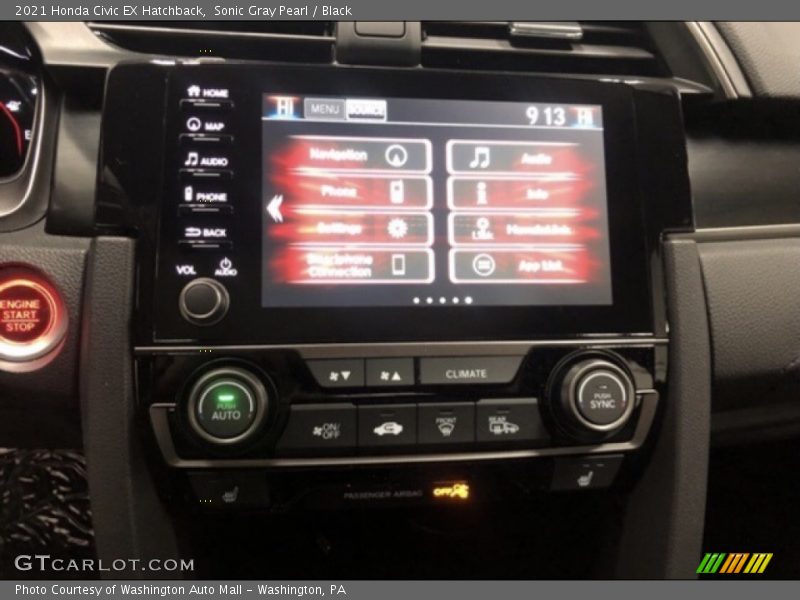 Sonic Gray Pearl / Black 2021 Honda Civic EX Hatchback