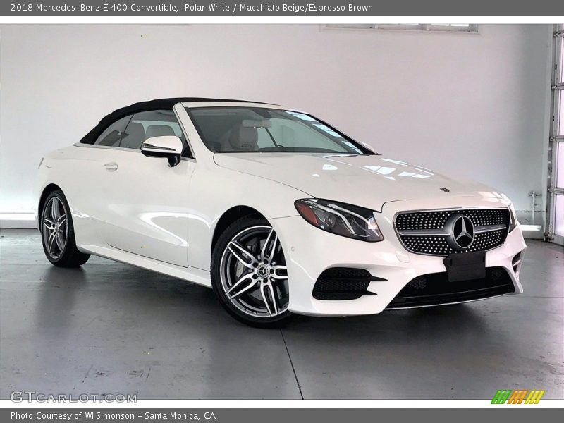 Polar White / Macchiato Beige/Espresso Brown 2018 Mercedes-Benz E 400 Convertible