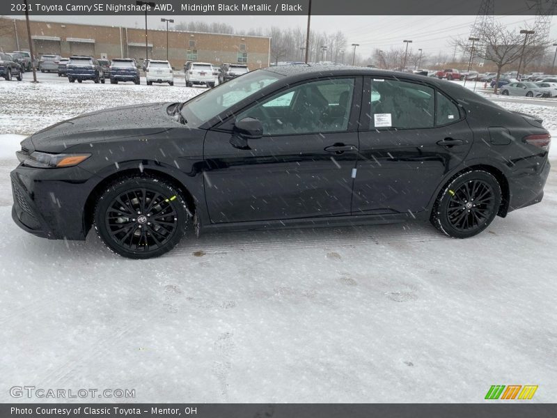 Midnight Black Metallic / Black 2021 Toyota Camry SE Nightshade AWD