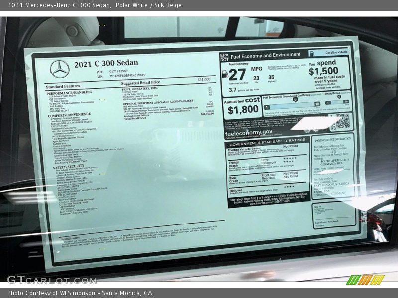 Polar White / Silk Beige 2021 Mercedes-Benz C 300 Sedan