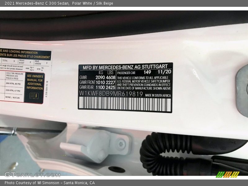 Polar White / Silk Beige 2021 Mercedes-Benz C 300 Sedan