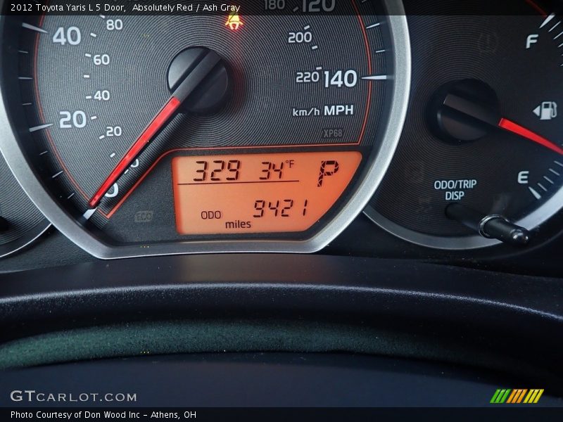 Absolutely Red / Ash Gray 2012 Toyota Yaris L 5 Door