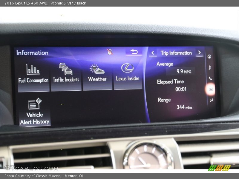 Controls of 2016 LS 460 AWD