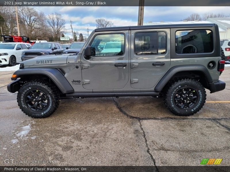 Sting-Gray / Black 2021 Jeep Wrangler Unlimited Willys 4x4