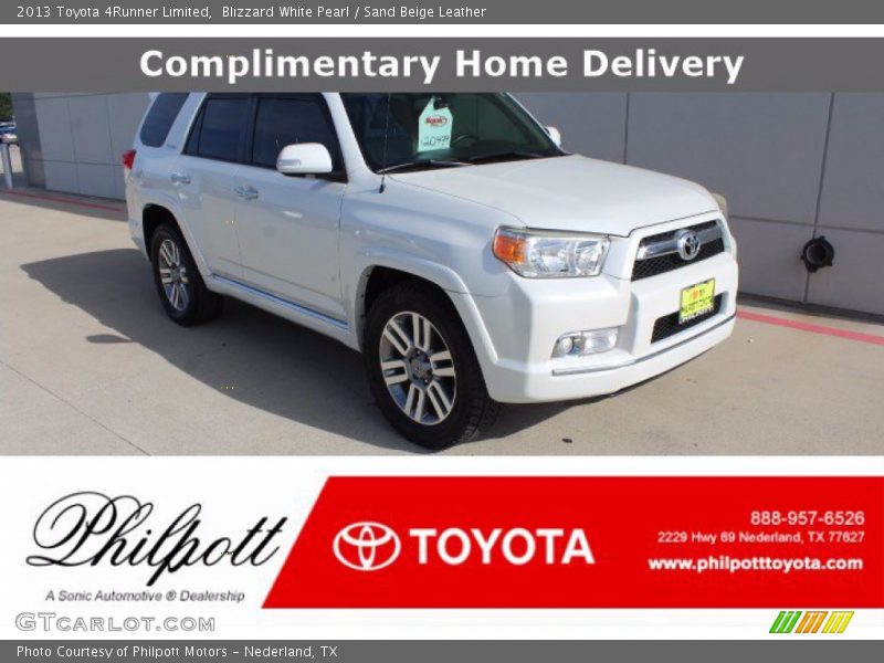Blizzard White Pearl / Sand Beige Leather 2013 Toyota 4Runner Limited