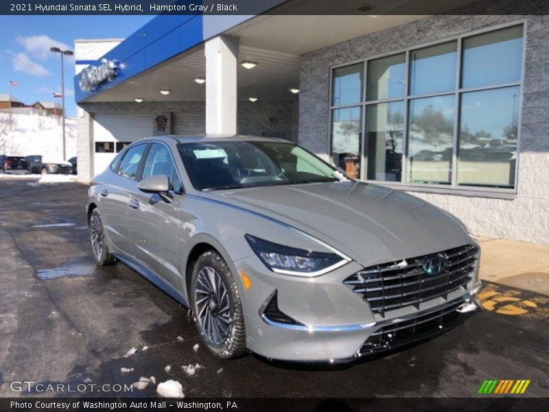 Hampton Gray / Black 2021 Hyundai Sonata SEL Hybrid