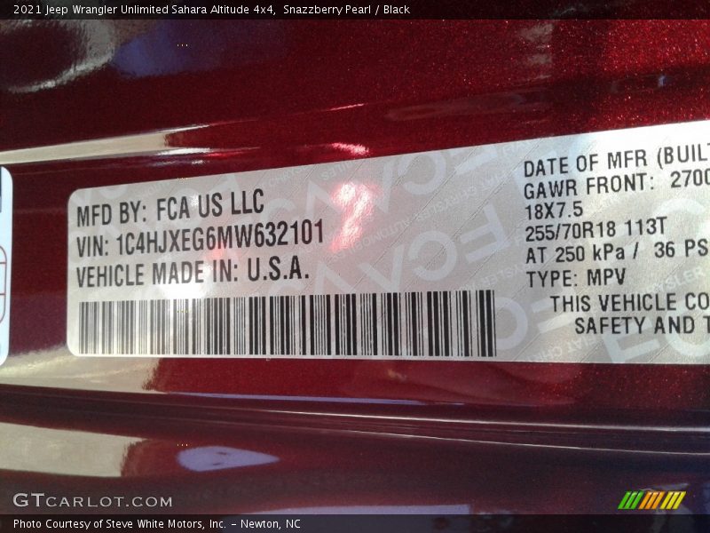 Snazzberry Pearl / Black 2021 Jeep Wrangler Unlimited Sahara Altitude 4x4