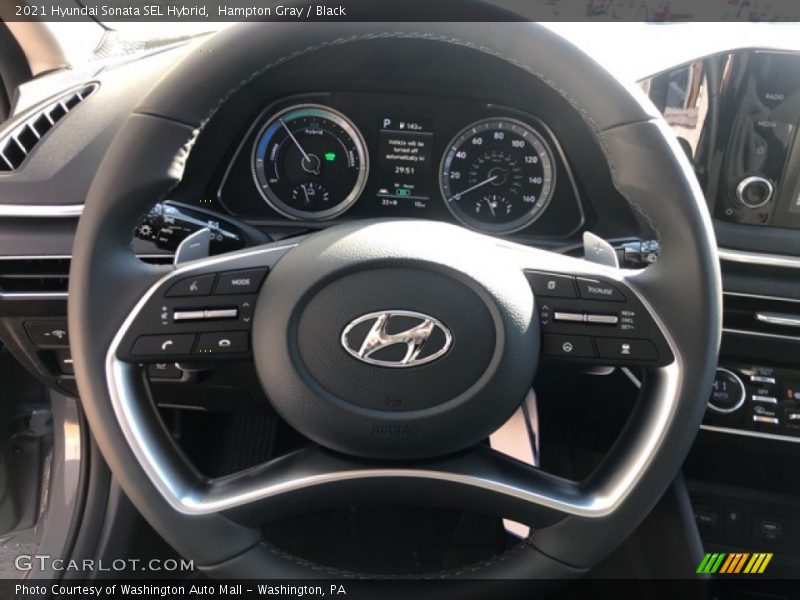Hampton Gray / Black 2021 Hyundai Sonata SEL Hybrid