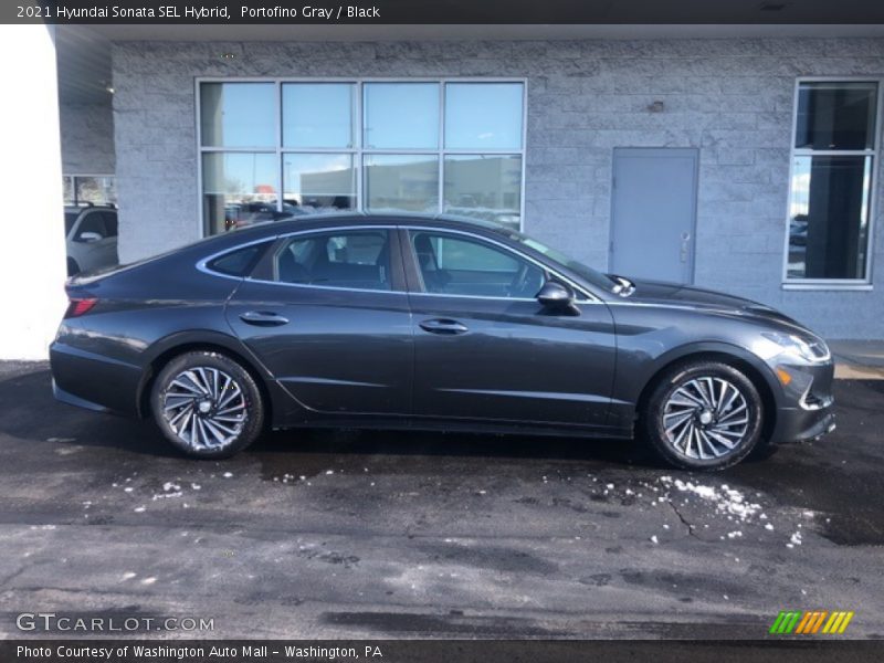 Portofino Gray / Black 2021 Hyundai Sonata SEL Hybrid