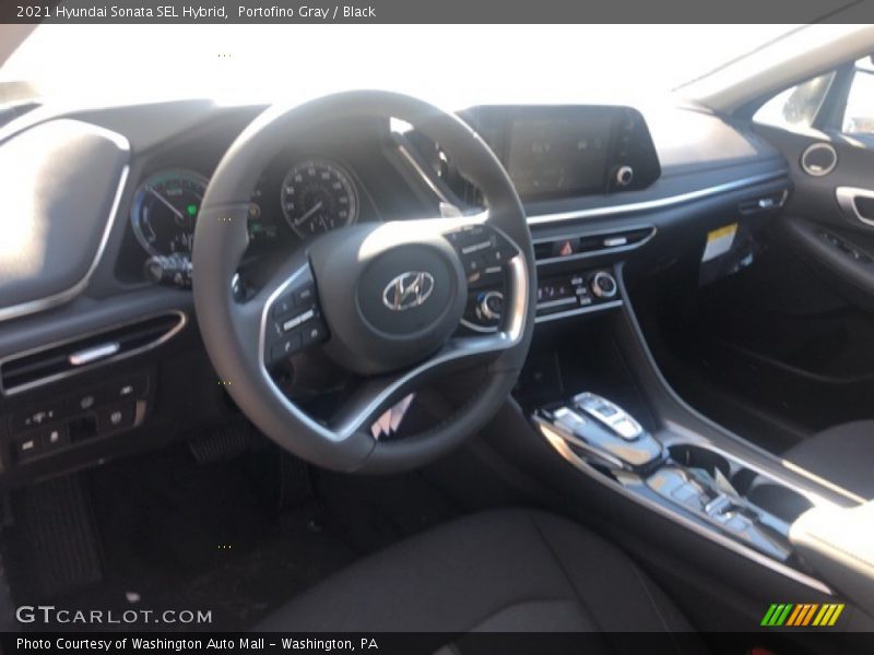 Portofino Gray / Black 2021 Hyundai Sonata SEL Hybrid