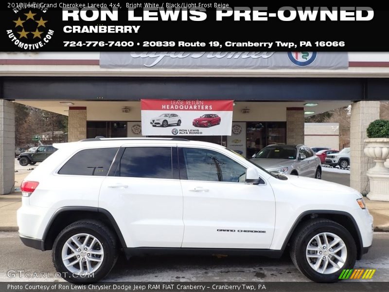 Bright White / Black/Light Frost Beige 2018 Jeep Grand Cherokee Laredo 4x4