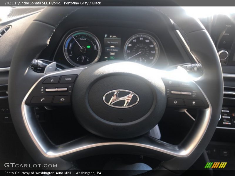 Portofino Gray / Black 2021 Hyundai Sonata SEL Hybrid
