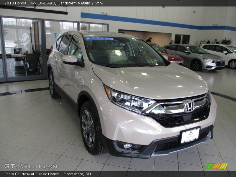 Sandstorm Metallic / Ivory 2018 Honda CR-V EX-L AWD