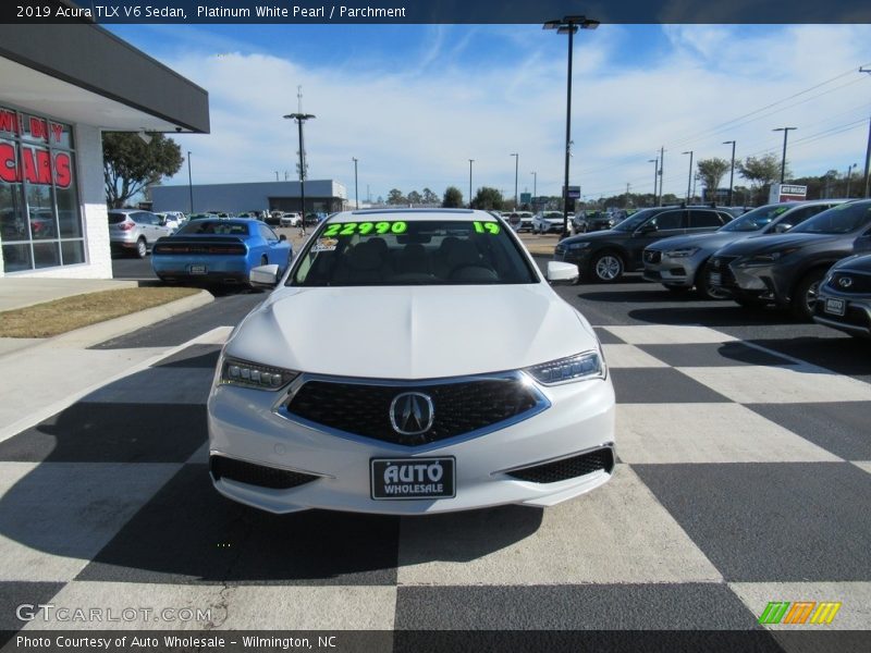 Platinum White Pearl / Parchment 2019 Acura TLX V6 Sedan