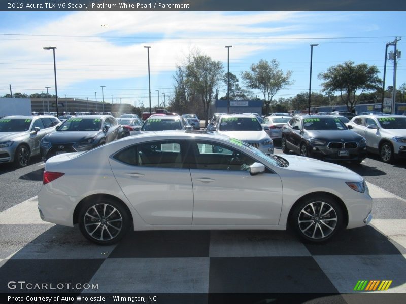 Platinum White Pearl / Parchment 2019 Acura TLX V6 Sedan