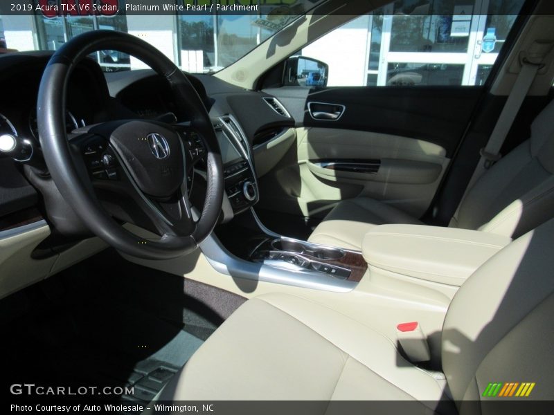 Platinum White Pearl / Parchment 2019 Acura TLX V6 Sedan