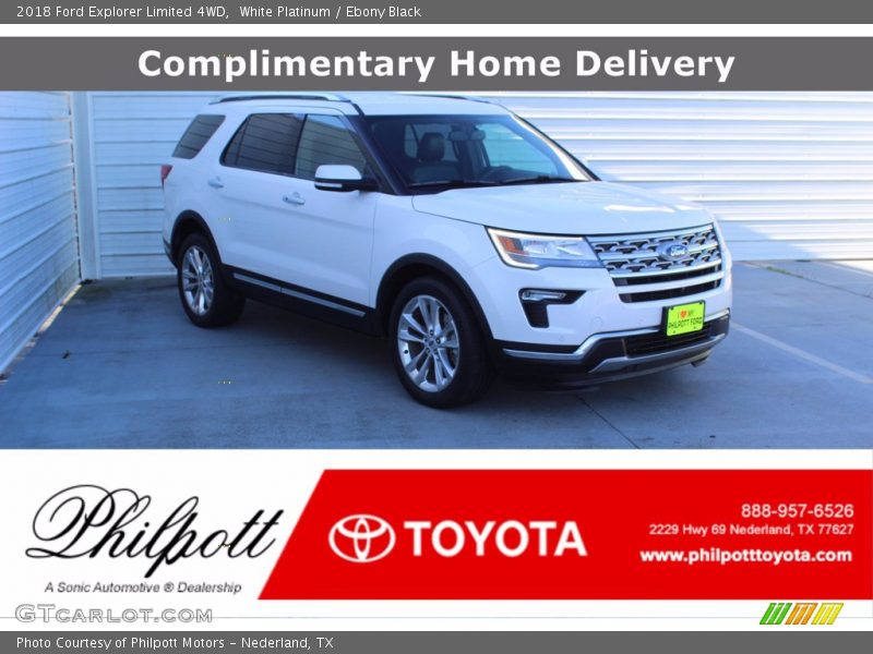White Platinum / Ebony Black 2018 Ford Explorer Limited 4WD
