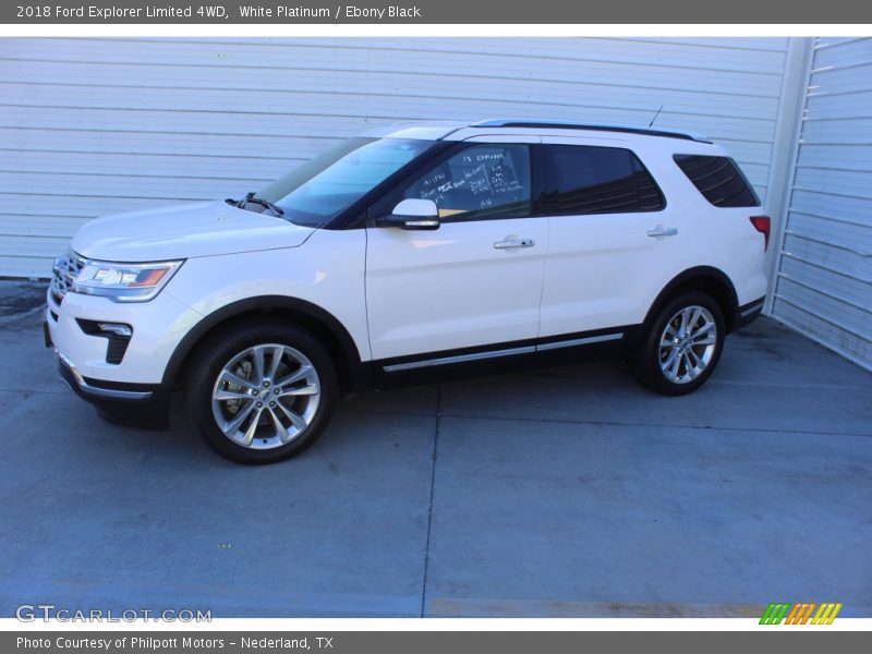 White Platinum / Ebony Black 2018 Ford Explorer Limited 4WD