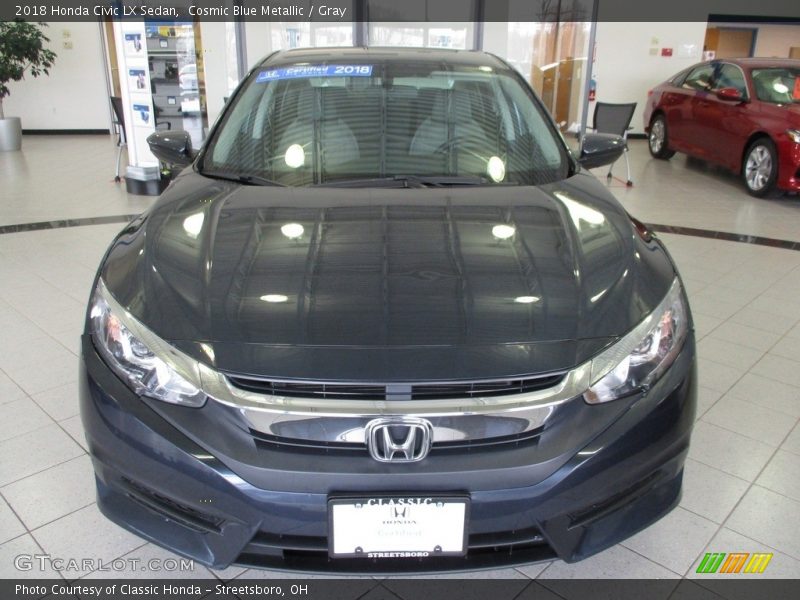 Cosmic Blue Metallic / Gray 2018 Honda Civic LX Sedan