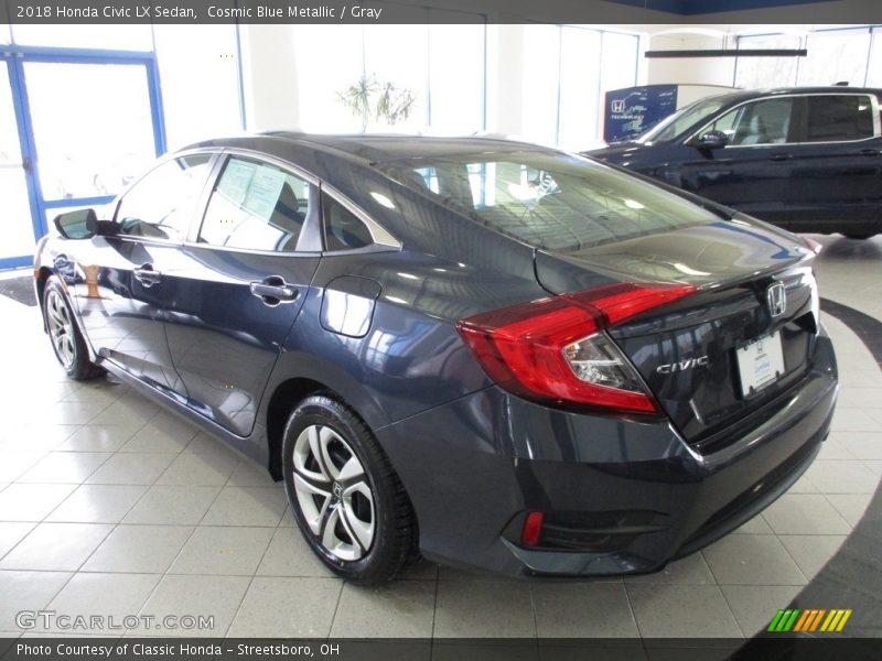 Cosmic Blue Metallic / Gray 2018 Honda Civic LX Sedan