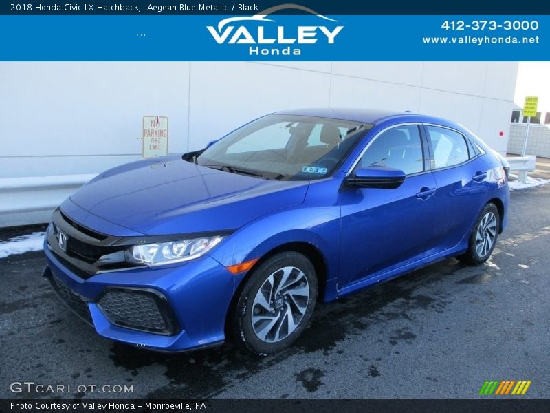 Aegean Blue Metallic / Black 2018 Honda Civic LX Hatchback
