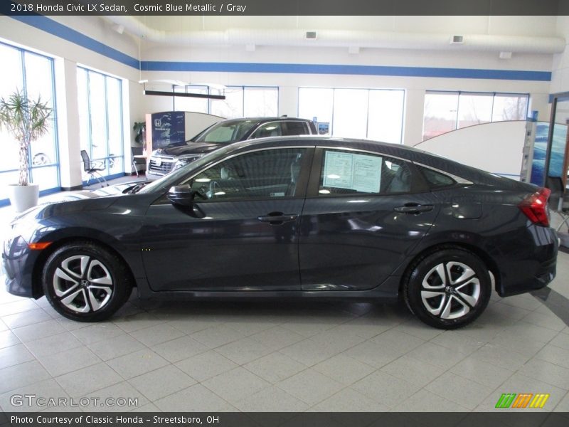 Cosmic Blue Metallic / Gray 2018 Honda Civic LX Sedan