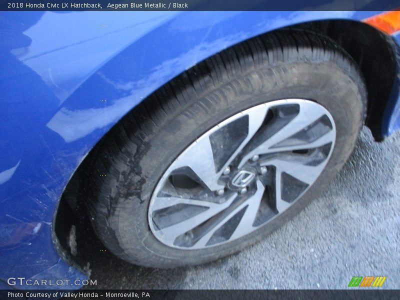 Aegean Blue Metallic / Black 2018 Honda Civic LX Hatchback
