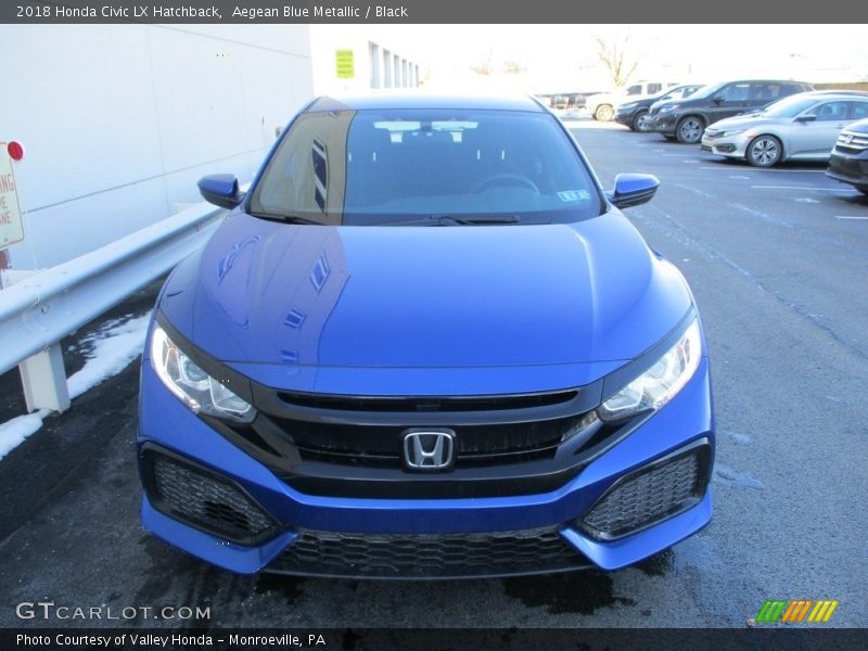 Aegean Blue Metallic / Black 2018 Honda Civic LX Hatchback