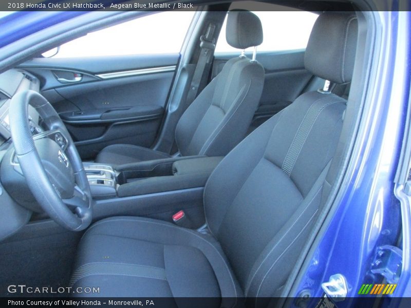 Aegean Blue Metallic / Black 2018 Honda Civic LX Hatchback