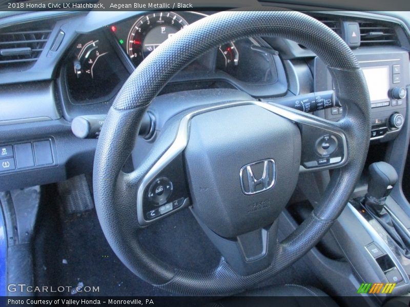Aegean Blue Metallic / Black 2018 Honda Civic LX Hatchback