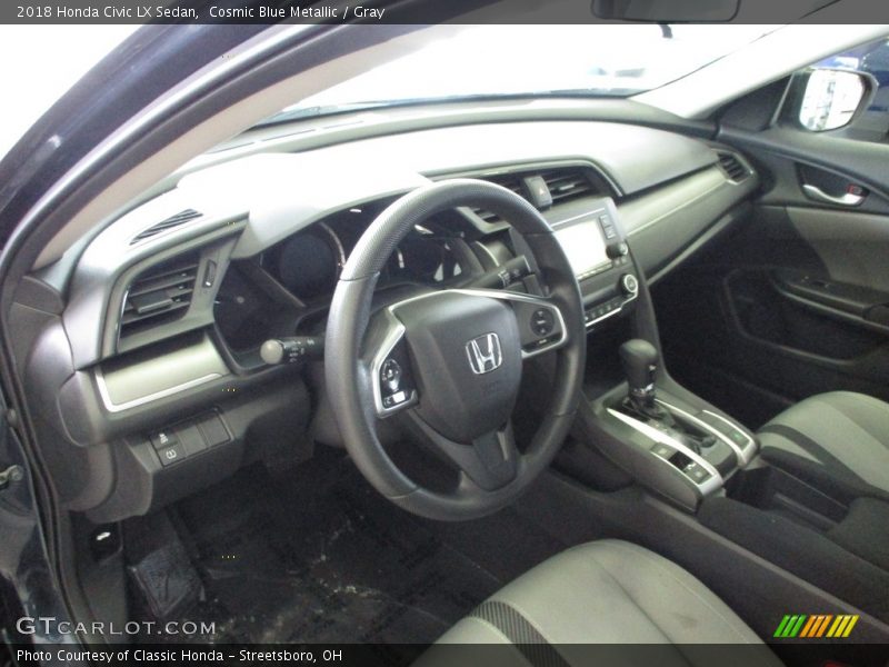 Cosmic Blue Metallic / Gray 2018 Honda Civic LX Sedan