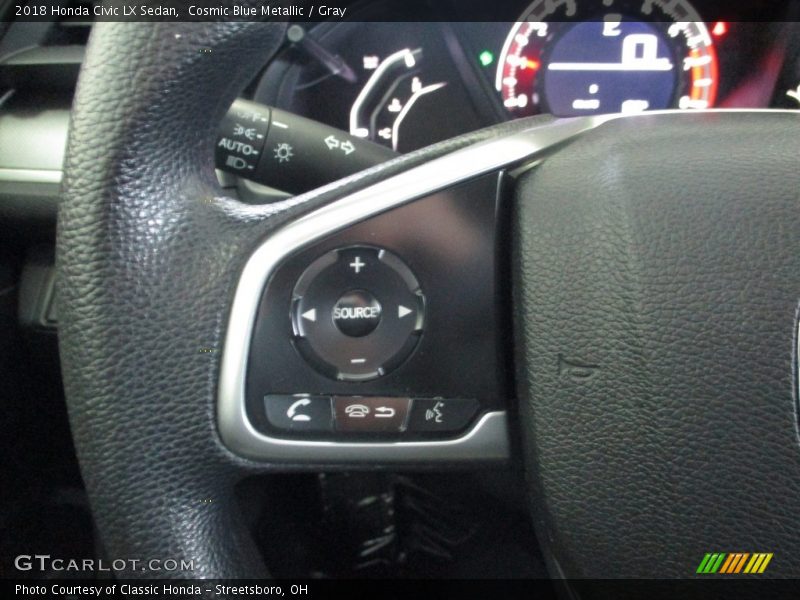 Cosmic Blue Metallic / Gray 2018 Honda Civic LX Sedan