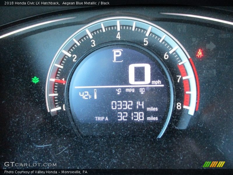 Aegean Blue Metallic / Black 2018 Honda Civic LX Hatchback