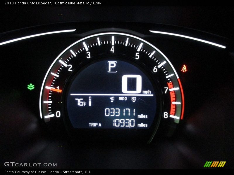 Cosmic Blue Metallic / Gray 2018 Honda Civic LX Sedan