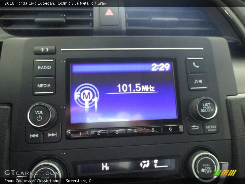 Cosmic Blue Metallic / Gray 2018 Honda Civic LX Sedan