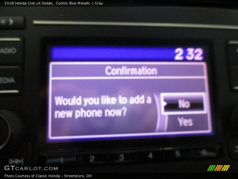 Cosmic Blue Metallic / Gray 2018 Honda Civic LX Sedan