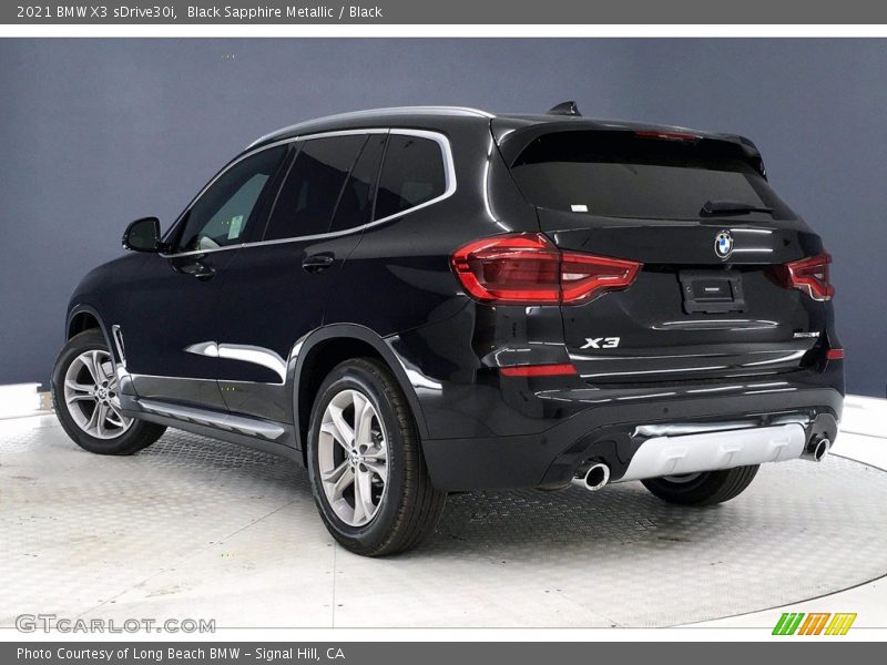 Black Sapphire Metallic / Black 2021 BMW X3 sDrive30i