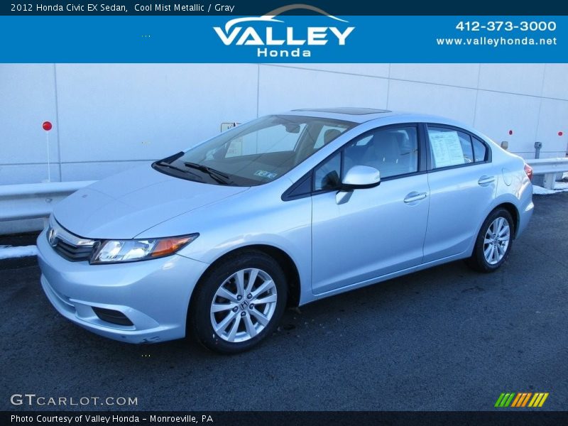 Cool Mist Metallic / Gray 2012 Honda Civic EX Sedan