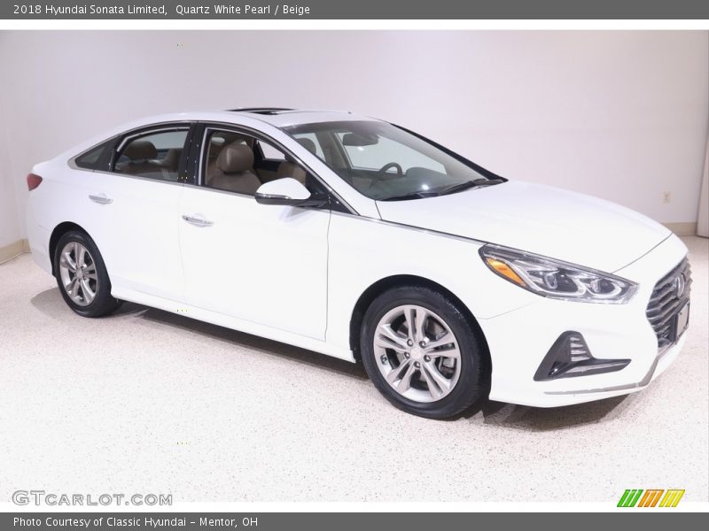 Quartz White Pearl / Beige 2018 Hyundai Sonata Limited