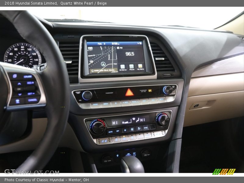 Quartz White Pearl / Beige 2018 Hyundai Sonata Limited