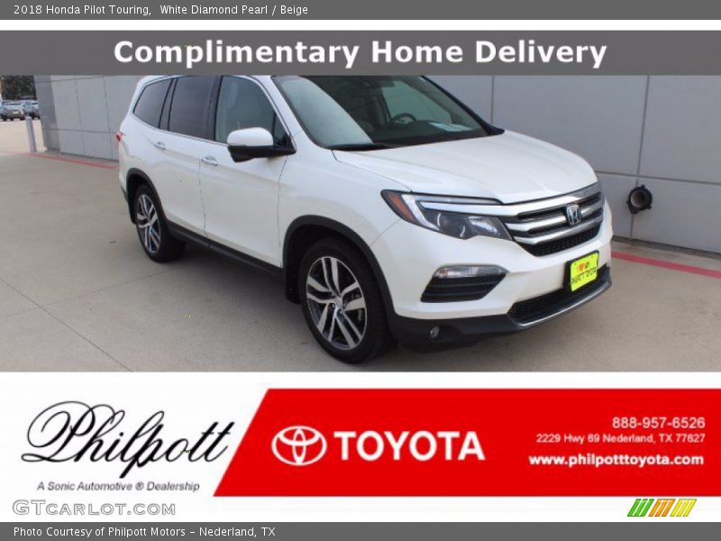 White Diamond Pearl / Beige 2018 Honda Pilot Touring