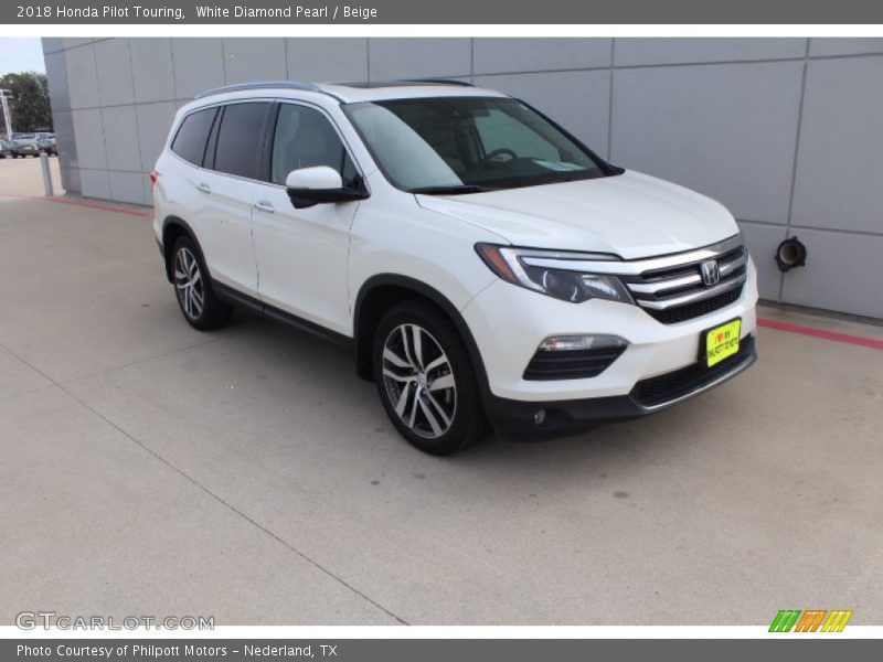 White Diamond Pearl / Beige 2018 Honda Pilot Touring