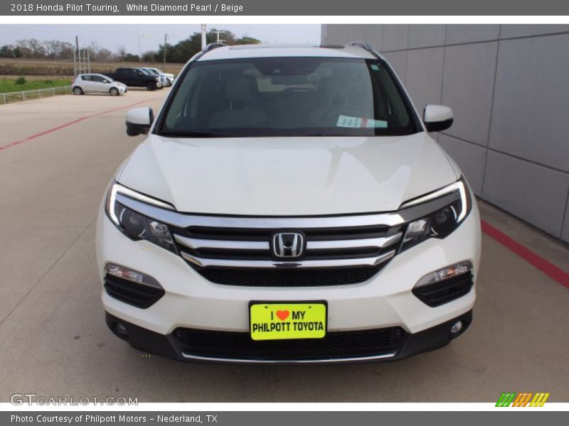 White Diamond Pearl / Beige 2018 Honda Pilot Touring