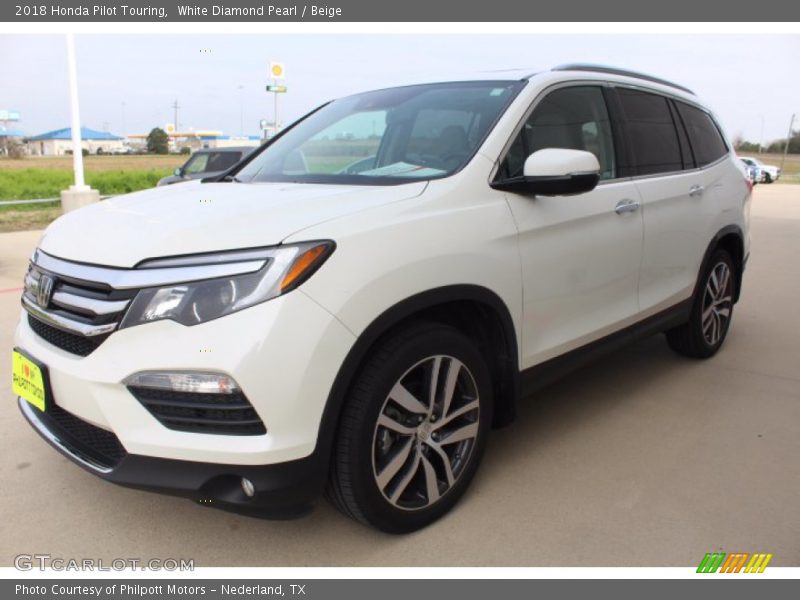 White Diamond Pearl / Beige 2018 Honda Pilot Touring