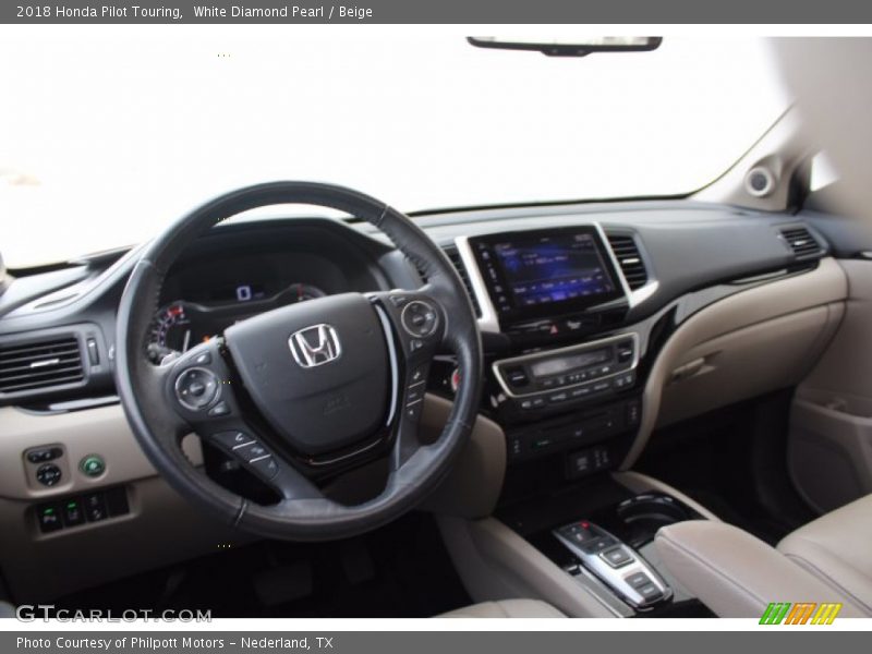 White Diamond Pearl / Beige 2018 Honda Pilot Touring