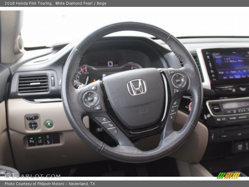 White Diamond Pearl / Beige 2018 Honda Pilot Touring