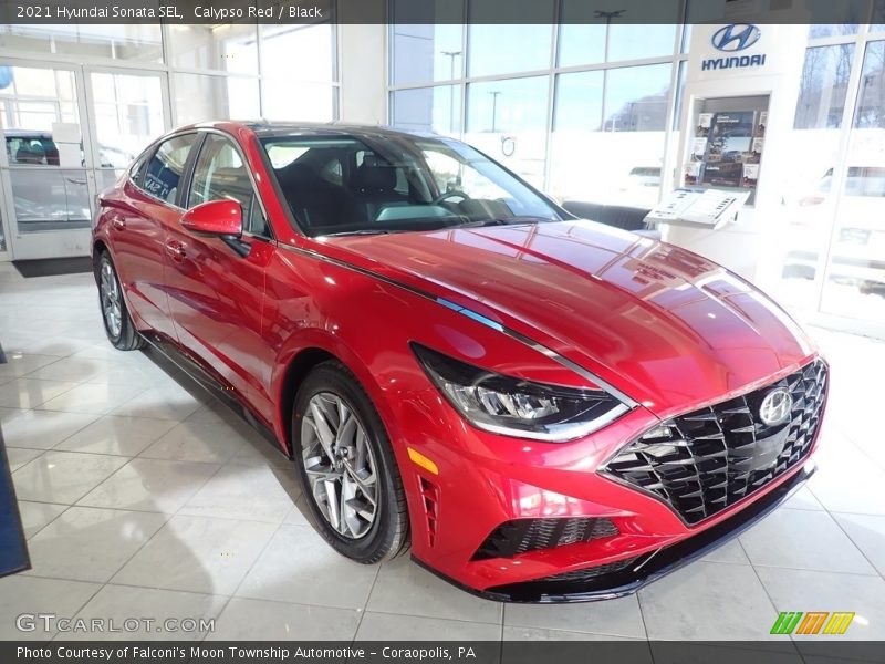 Calypso Red / Black 2021 Hyundai Sonata SEL