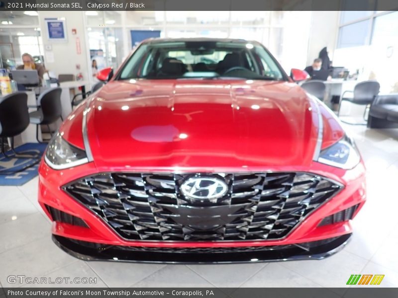 Calypso Red / Black 2021 Hyundai Sonata SEL