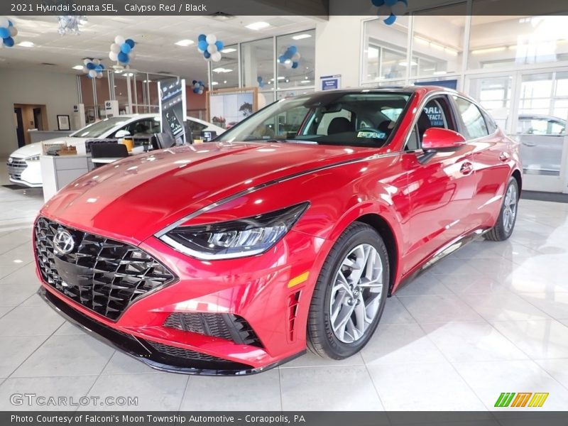 Calypso Red / Black 2021 Hyundai Sonata SEL